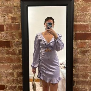 Lavender Fashion Nova satin mini dress